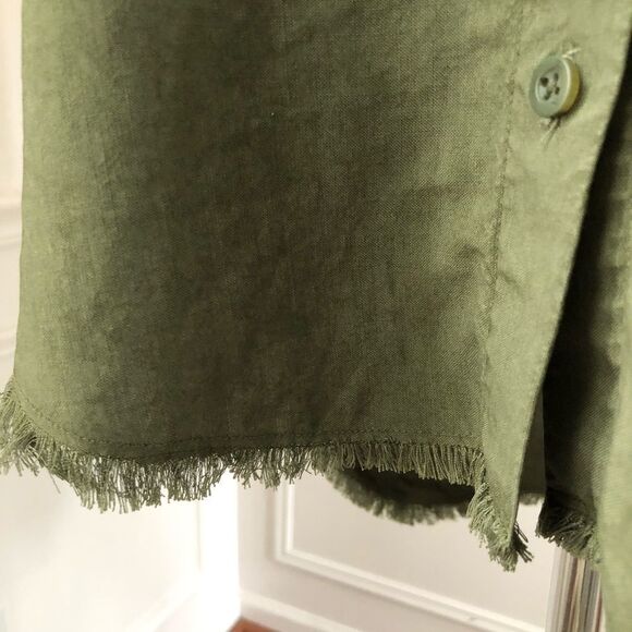 CLOTH & STONE Fray Hem BD Shirt Burnt Olive S - Picture 7 of 10